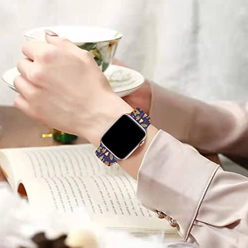 Празнична каишка за часовник, който е съвместим с джапанки Apple Watch 38 мм 40 мм 41 мм 42 мм 44 мм 45 мм за жени и мъже, скъпа мек
