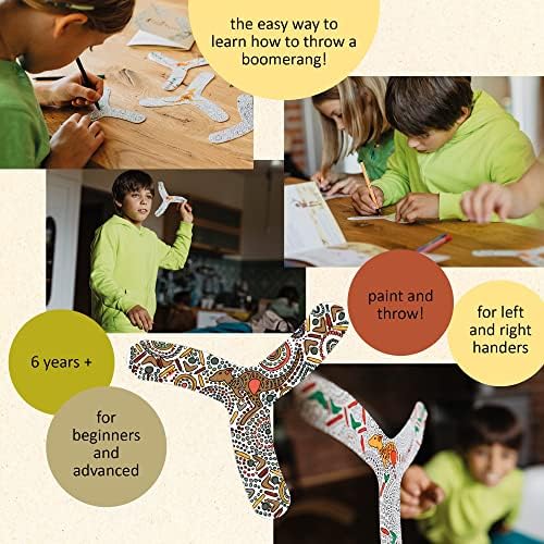 MYFIBO Boomerang за начинаещи, момичета и момчета - Създайте сами дизайн, идеален за използване на закрито и на открито - Комплект от 4 опаковки