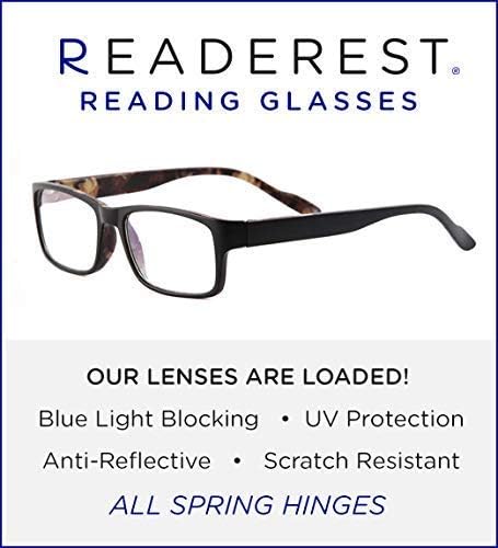 Очила за четене, блокер синя светлина (камуфляжные, увеличаване на 1,50 и сини, увеличаване на 1,50), компютърни очила, модерен за