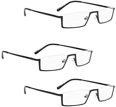LUR 6 опаковки класически очила за четене + 3 опаковки на метални очила за четене в полукръгла рамка (общо 9 двойки ридеров + 1,50)