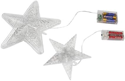 SOLUSTRE 2 бр. Коледна елха Topper Звезда led Светлинен Звездна лампа Коледна Звезда Върхът на дървото, без батерия (10