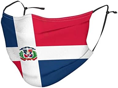 Флаг На Доминиканската Република Моющаяся Маска Унисекс, Кърпи За Лице За Възрастни, Многократна Употреба Покритие За Устата,
