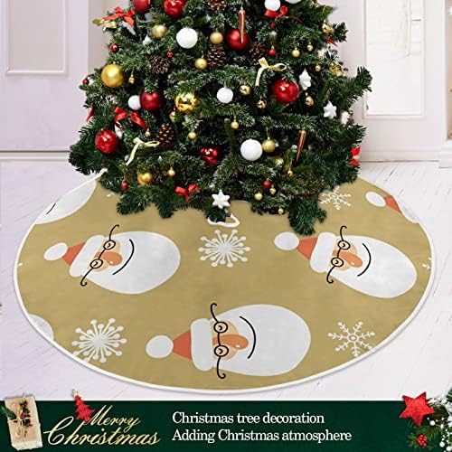 Oarencol Коледна Забавно Дядо Снежинка Коледно Дърво Пола 36 инча Коледна Празнична Парти Коледа Мат Декорация