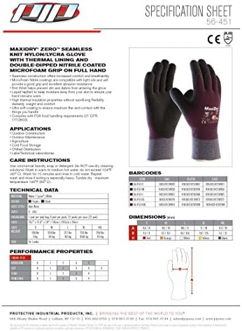 Работна ръкавица MaxiDry Zero 56-451 за студено употреба с термо подплата и пълен Двойно нитриловым покритие (1, е много голяма)
