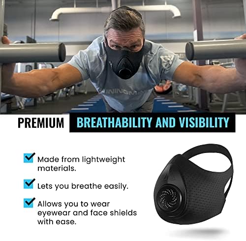 Комплект тренировъчни маски TRAININGMASK - Тренировочная маска за защита от прах с невиждани филтрация, 10 x и тактическа филтриране на Stealth - Малък - 90-139 паунда