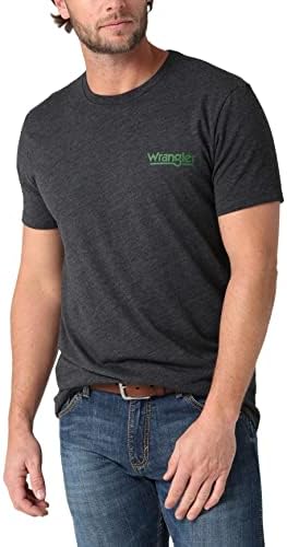 Мъжки t-shirt Wrangler с Кръгло деколте в западен стил и Къс ръкав