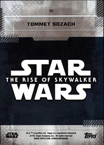 2019 г. Оглавява първата серия на Междузвездни войни: Изгревът на Скайуокър 28 Търговска картичка Томмета Созача