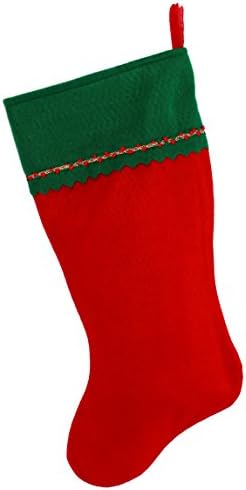 Първоначално Коледни Чорапи с бродирани мен Монограм, Зелено и Червено фетр, Инициал B