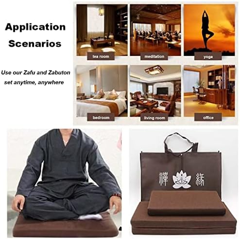 Преносим комплект възглавници за медитация Zabuton с красива чанта, Голяма Правоъгълна възглавница за дзен и Сгъваеми Квадратни Пода Възглавници