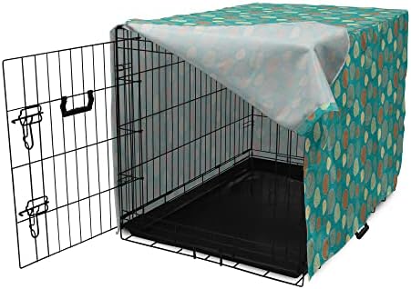Foldout Калъф за клетка за морски кучета, Крайбрежната Състав в Карикатура стил с Абстрактно Морски Фон и Черупки ретро цвят, Лесен