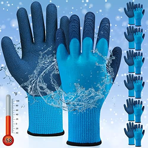 ZEuoTra 7 Чифта Непромокаеми зимни работни ръкавици, мъжки и женски, работни ръкавици за студено време, които Предпазват от измръзване,