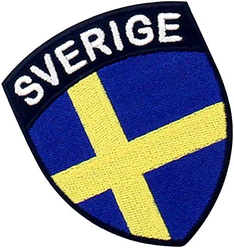 EmbTao Швеция Щит Флаг Нашивка Бродирана Апликация На Желязо Пришитая Към Шведския Национален Гербу