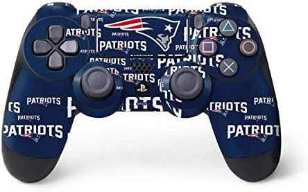 Игри кожата Skinit Decal, Съвместим с контролера PS4 - Официално Лицензиран дизайн NFL New England Patriots Blast