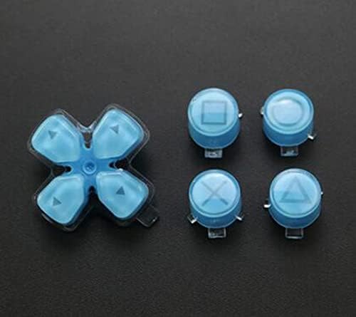 Пластмасови Бутони за Стартиране с Кристали ABXY Button D Pad Cross Bullet Driection Function Key Kit Бутони, за Подмяна на контролера PS5