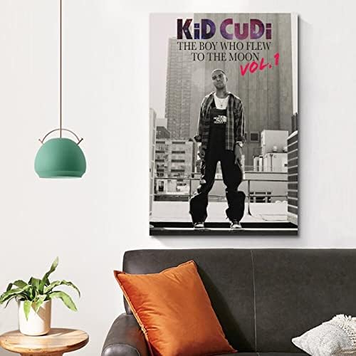 Сяома - Момче, което отиде на Луната, Т.е. на 1 Корица на албум на Kid Cudi Плакат Плакат Декоративна Живопис на Платно Стената