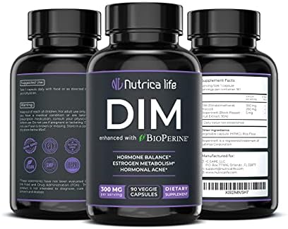 Добавка Nutrica Life ДИМ 300 мг - Дииндолилметан с броколи и биоперином - Поддържа хормоналния баланс при жените и мъжете на метаболизма