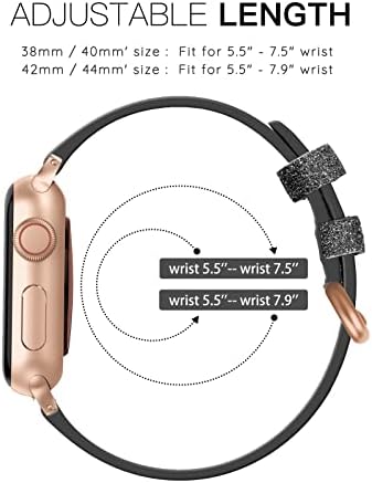 Каишка SWEES от естествена кожа, съвместим с Apple Watch 41 мм, 38 мм, 40 мм, с блестящ Мат Тънка кожена каишка, съвместима с iWatch Series 8 7 6 5 4 3 2 1 SE Sport Edition За жени