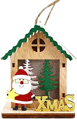 Декорирайте Коледно led Люминесцентный Снежна Къща Висулка във формата на Коледно Висулка във формата на Къща на Дядо Коледа Прозрачно