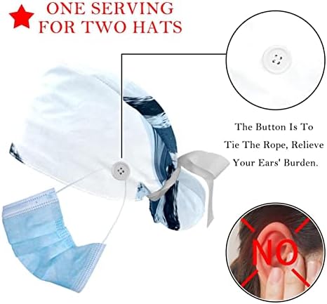 2 Опаковане на Работни шапки за еднократна употреба с Пуговицей и Тренировъчната лента, Градиент Боя За Вратовръзка, Регулируеми