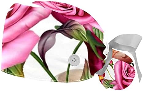 2 Опаковане на шапки за еднократна употреба-ексфолианти за медицински Сестри Със Змии и цветове, Дамски Дълга Коса, Регулируема