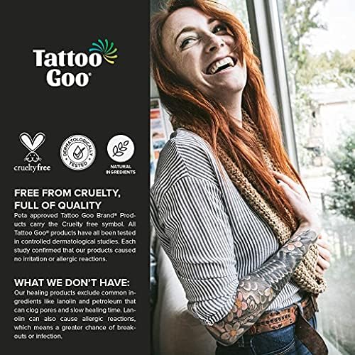 Комплект за последващи грижи за татуировка Goo включва Противомикробно сапун, балсам и лосион за тяло, грижа за татуировка за