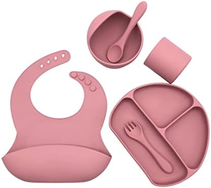 Детски силиконови комплект за хранене - Търтей, чиния, лигавник, чаша, вилица, лъжица - Лесно протирается - храна силикон