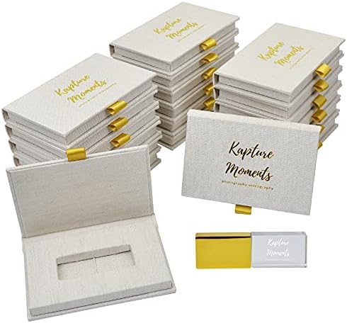 Обичай ленена торбичка за флаш с Персонализирано лого на марката за подарък на Клиента Сватбен фотограф, Опаковки за сватбени снимки (безплатен