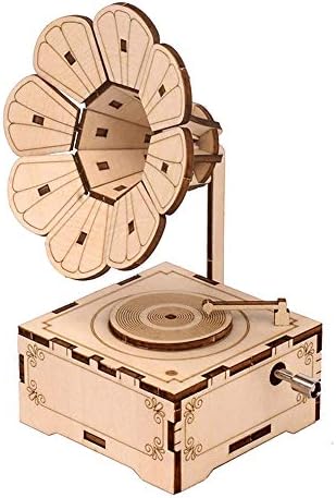 GANFANREN Творчески направи си САМ Ръчно изработени часовников механизъм Дървен инструмент е стар фонограф Ramophone Музикална