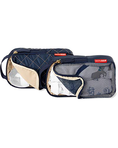 Чанта-раница за памперси Skip Hop: Forma, Многофункционална Детска Пътна чанта с пеленальным подложка и монтиране за количка, тъмно