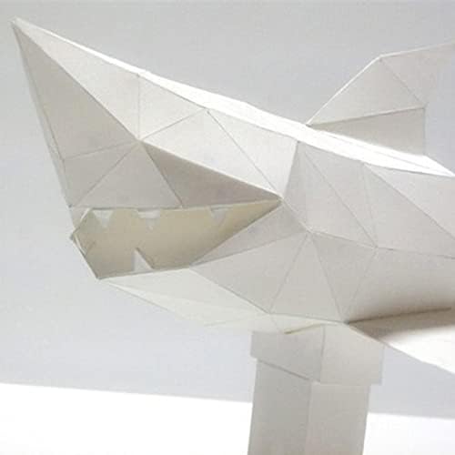 Отломки от Акула Форма направи си САМ Хартиена Модел Творческа Декорация на Дома, Украшение 3D Хартиен Трофей Геометрична Пъзел Оригами