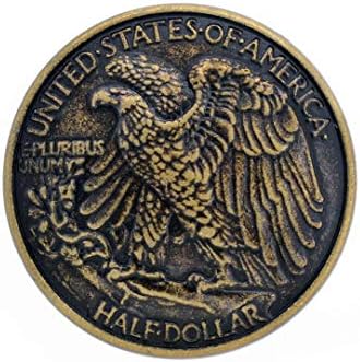 Рамкиране на 8 Парчета Копчета с метална опашка в стил монети с белоголовым орел. 25 мм (1 инч) (античен месинг)