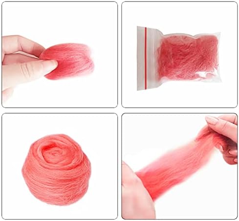 Прежди TVLAR 10 г/20 г Филцови тъкани от вълна, влакна за тепане Играчки от филц, За сплъстяване на козината ръчно изработени (Цвят: 20 g