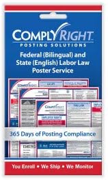 Маркова картичка за плакати ComplyRight, два федералния и британската държавна