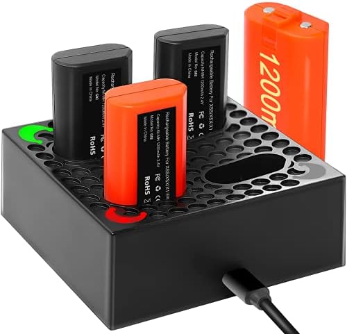 Зарядно устройство за блок батерии контролер Xbox One, зарядно устройство с акумулаторна батерия с капацитет 4x1200 ма за Блок Акумулаторна