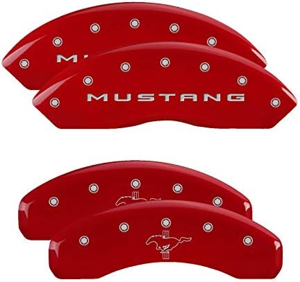 Капачки на челюстите MGP 10204SM32BK Черни Спирачни капачки с надпис Сребрист цвят Mustang (2015)/3.7 (Комплект от 4)