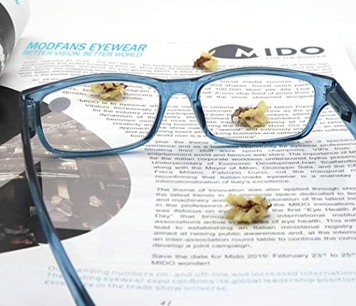 MODFANS 4 Опаковки Очила за четене Мъжки и Женски Правоъгълни Ридеры за мъже с Пружинным тръба на шарнирна Връзка Черен Сив Син