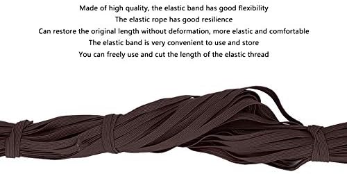 Еластичната въже Weiyirot, плоска еластична въже осем цвята, гъвкаво за дома (тъмно кафе цвят)