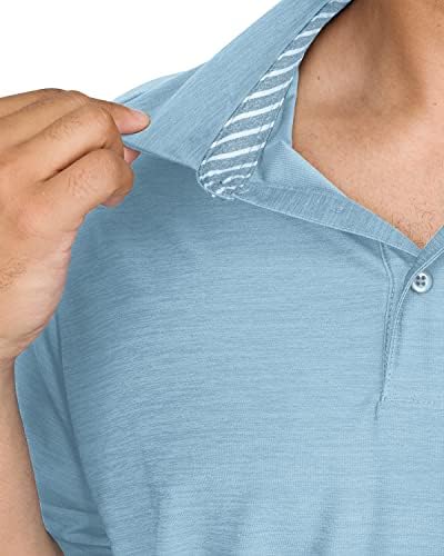 Мъжка риза поло Big & Tall за голф - 4-Лентов еластична тъкан суха кацане. Отстраняване на влага, Технология за борба с