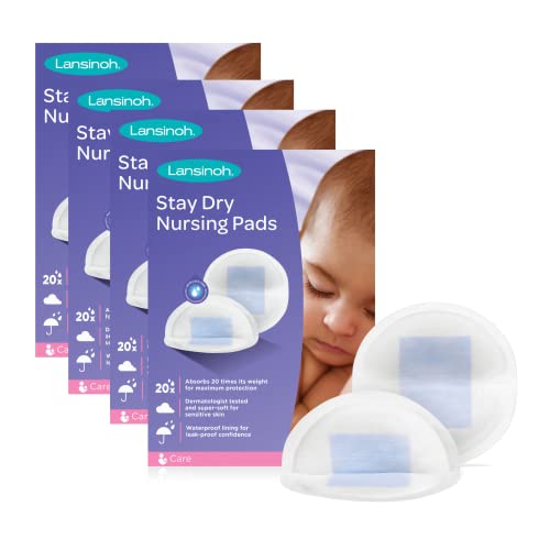 Лопатки за хранене Lansinoh Stay Dry, Меки и Супер Абсорбиращи Подложки за гърдите, стоки от първа необходимост за майките