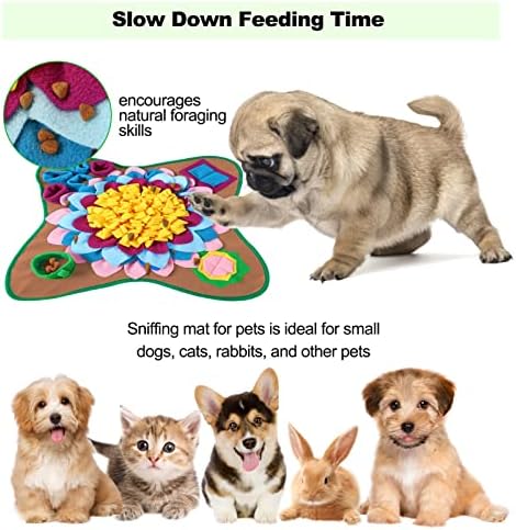 Подложка за кучета Lemcrvas Snuffle, Интерактивна Игра-А от Скука, Развива при Кучета и Котки Естествени Умения за Получаване на Храна,