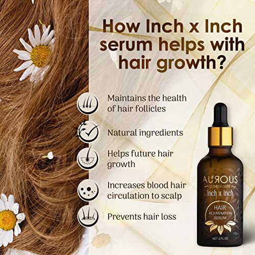 Серум за подмладяване на косата Aurous Luminous Inch x Inch Herbal & Rice Infusion за косата, подпомага Растежа на косата при мъжете