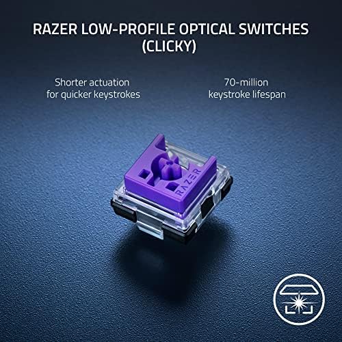 Безжична детска клавиатура Razer DeathStalker V2 Pro TKL: Нископрофилни оптични превключватели - Лилав цвят - Безжична връзка