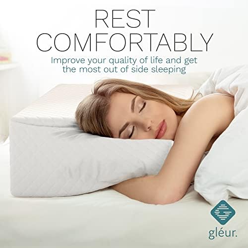 Квадратна възглавница GLEUR за спане на ваша страна - Произведено в САЩ, Възглавница Cool Gel Memory Foam, Правоъгълна възглавница