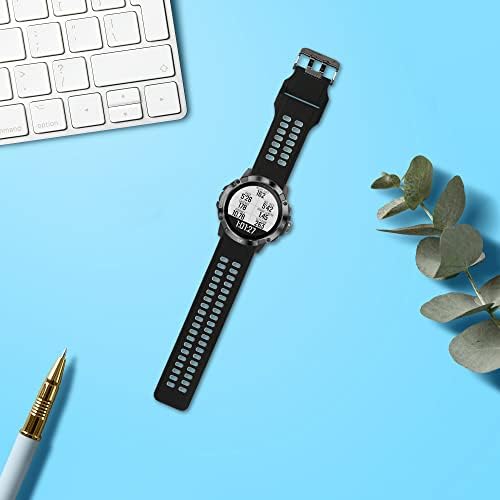 Каишка за часовник kwmobile е Съвместим с COROS VERTIX 2 - Сменяеми Силикон watchband - Черно / Сиво