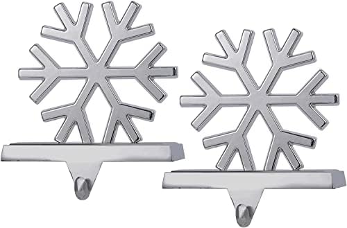 Коледни Закачалки за Отглеждане на Полицата рафтове Комплект от 2, Поставки за отглеждане във формата на Снежинки за Камина Тежки Манто