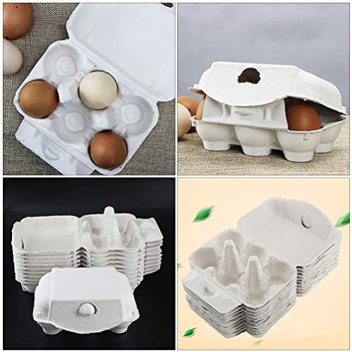 Празни Кутии От яйца 10ШТ Картонени Кутии за яйца на Хартия Тави Сгъваема Кутия За Съхранение на Яйца Титуляр За Яйца 6-Решетеста Рафтове