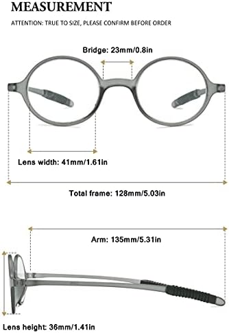 VEVESMUNDO Очила За Четене Кръгли Мъжки Женски Гъвкави Гнущиеся Очила За Четене