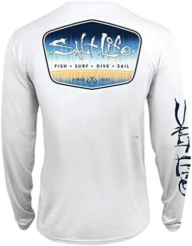 Мъжка риза Salt Life Daniele Brigade с дълъг ръкав за изказвания, Бяла, Голям размер, САЩ