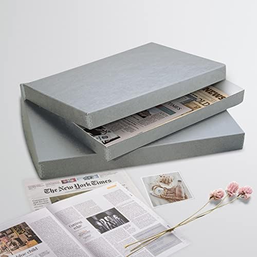 Lineco, Кутия за съхранение на Архивни Вестници, Спускащите Дизайн с Метален Ръб, Бескислотный Органайзер за файлове, Защита
