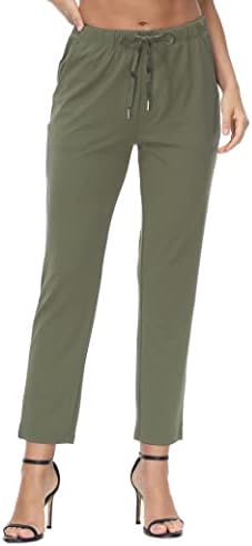 Дамски панталони до глезените COZZIPLUS Capri с джобове -Женски бързо съхнещи Спортни панталони За йога на съвсем малък-Женски Съкратен